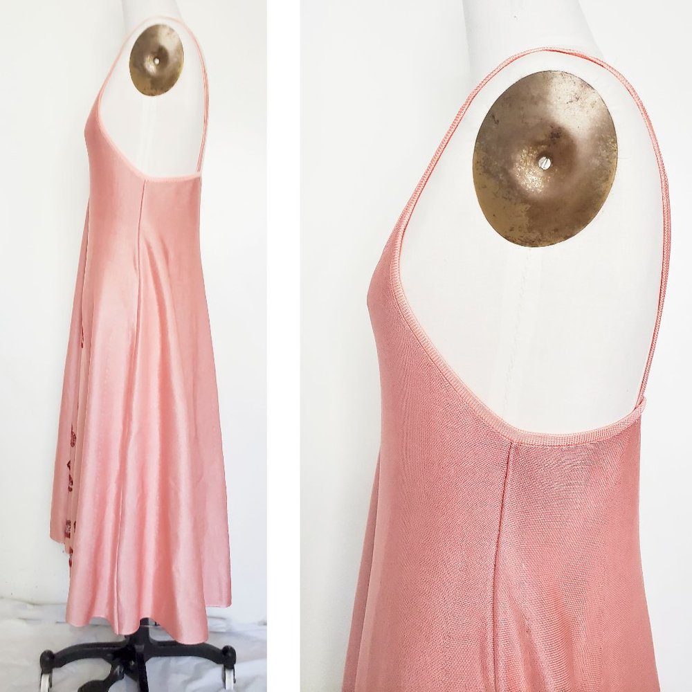 JIMI ROOS Women's RARE Pink Knit Fit and Flare Dress Whimsical Red Lips S/M - Picture 5 of 15